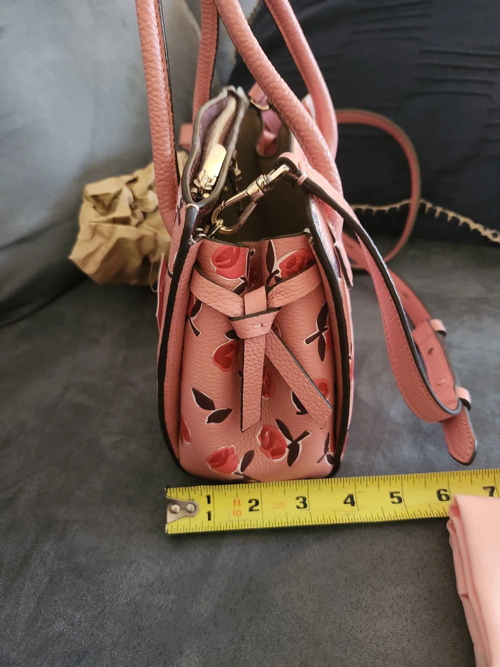 Kate Spade Knott Ditsy Rose Leather Satchel